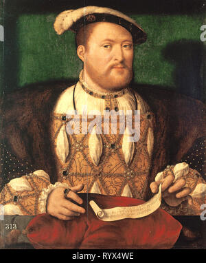 Heinrich VIII., König von England von 1509 bis zu seinem Tod im Jahre 1547. Henry war der zweite Tudor Monarch, der Nachfolger sein Vater, Henry VII. Henry ist am besten für seine sechs Ehen bekannt Stockfoto