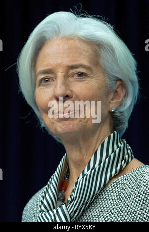 Christine Lagarde - 01.01.1956: französischer Politiker, Geschäftsführender Direktor des Internationalen Währungsfonds IWF. Stockfoto