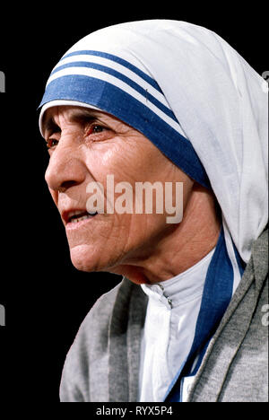 Mutter Teresa -*-* 27.08.1910 05.09.1997 - katholische Nonne albanischer Herkunft war Agnes Gonxha Bojaxhio in der heutigen Skopje geboren. Stockfoto