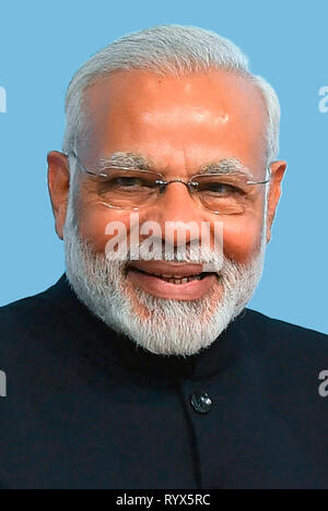 Narendra Modi - * 17.09.1950 - indische Politiker und 14 Premierminister von Indien seit 2014. Stockfoto