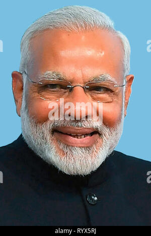 Narendra Modi - * 17.09.1950 - indische Politiker und 14 Premierminister von Indien seit 2014. Stockfoto