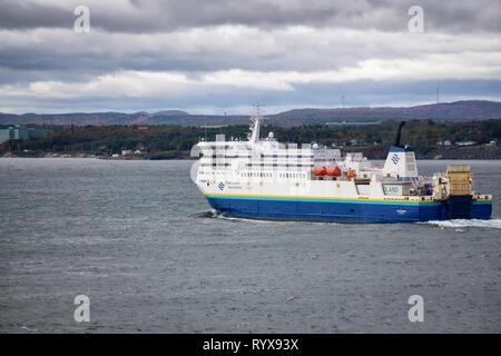 North Sydney, Nova Scotia, Kanada - Oktober 10, 2018: Blick auf die Stadt in der Nähe des Fährhafen während ein trüber Herbsttag. Stockfoto