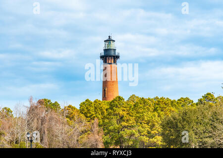 Die historische Currituck Leuchtturm ist in Corolla Nord-carolina in die Outer Banks entfernt Stockfoto