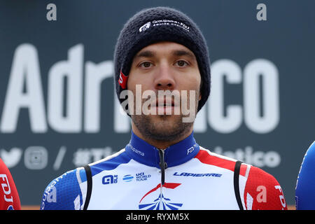 Foligno, Italien. 15 Mär, 2019. Thibault Pinot von Groupama - FDJ während der 3eme etape Pomarance - Foligno Tirreno-Adriatico Fotos - Laurent Lairys/MAXPPP Credit: Laurent Lairys/Agence Locevaphotos/Alamy leben Nachrichten Stockfoto