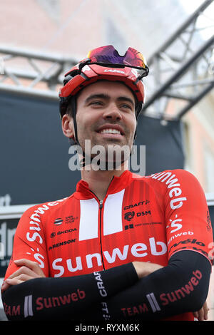 Foligno, Italien. 15 Mär, 2019. Tom Dumoulin von Team Sunweb während der 3eme etape Pomarance - Foligno Tirreno-Adriatico Fotos - Laurent Lairys/MAXPPP Credit: Laurent Lairys/Agence Locevaphotos/Alamy leben Nachrichten Stockfoto