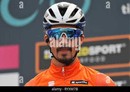 Foligno, Italien. 15 Mär, 2019. Julian Alaphilippe von Deceuninck - Quick Step während des 3eme etape Pomarance - Foligno Tirreno-Adriatico Fotos - Laurent Lairys/MAXPPP Credit: Laurent Lairys/Agence Locevaphotos/Alamy leben Nachrichten Stockfoto