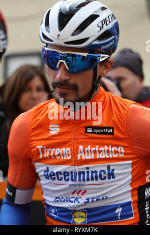 Foligno, Italien. 15 Mär, 2019. Julian Alaphilippe von Deceuninck - Quick Step während des 3eme etape Pomarance - Foligno Tirreno-Adriatico Fotos - Laurent Lairys/MAXPPP Credit: Laurent Lairys/Agence Locevaphotos/Alamy leben Nachrichten Stockfoto