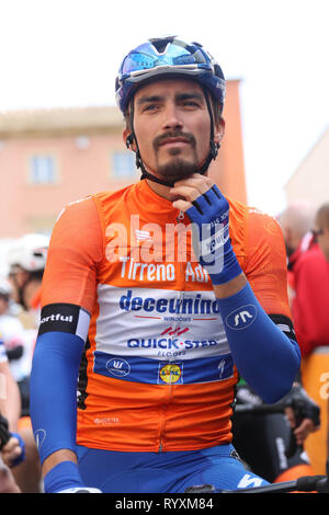 Foligno, Italien. 15 Mär, 2019. Julian Alaphilippe von Deceuninck - Quick Step während des 3eme etape Pomarance - Foligno Tirreno-Adriatico Fotos - Laurent Lairys/MAXPPP Credit: Laurent Lairys/Agence Locevaphotos/Alamy leben Nachrichten Stockfoto