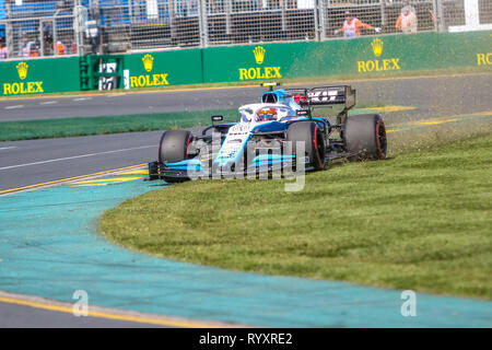 Melbourne, Victoria, Australien. 15 Mär, 2019. FIA-Formel-1-Weltmeisterschaft 2019 - Formel Eins Rolex Grand Prix von Australien. Formel 1 freies Training-N 0,88 Robert Kubica (Polen) Racing für ROKiT Williams Racing fährt sein Williams-Mercedes FW 42 hatte eine Folie. Credit: Brett Keating/Alamy leben Nachrichten Stockfoto