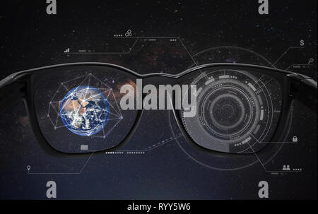 Smart Gläser, virtuelle Realität, VR und AR augmented reality Technologie. Element dieses Bild sind von der NASA eingerichtet Stockfoto