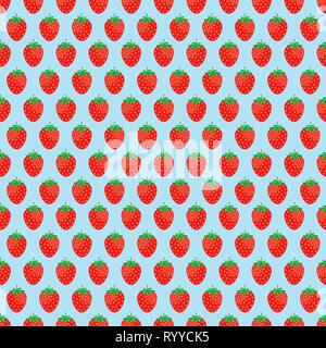 Nahtlose Hintergrund mit rosa Erdbeeren. Vector Illustration. Stock Vektor