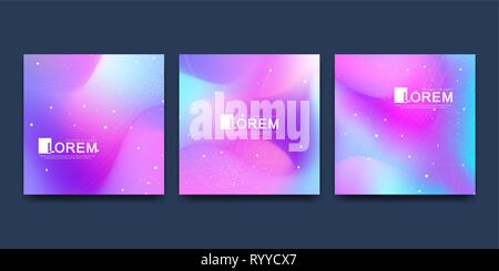 Moderne vector Template für Broschüre Abdeckung Banner. Abstrakte fluid 3d-formen Vektor trendy flüssigen Farben Hintergründe gesetzt. Farbige Flüssigkeit Grafik Stock Vektor