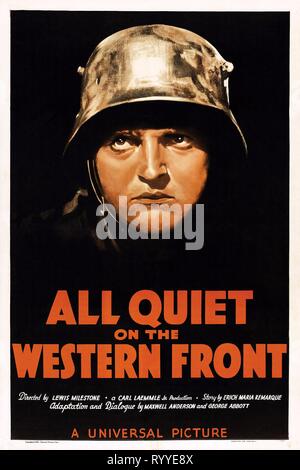LEW AYRES POSTER, alles ruhig an der Westfront, 1930 Stockfoto