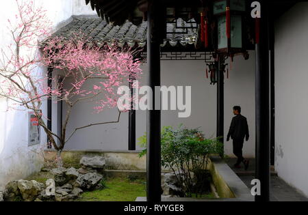 Garten in Zhong Wang Fu Herrenhaus aka Prinz Zhong's Residence. Suzhou. In der Provinz Jiangsu. China Stockfoto