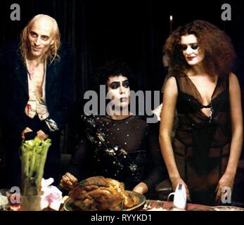 RICHARD O'BRIEN, TIM CURRY, PATRICIA QUINN, der Rocky Horror Picture Show, 1975 Stockfoto