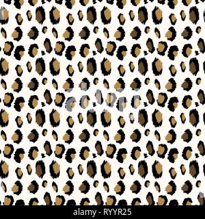 Modische Leopard nahtlose Muster. Stilisierte Leopard Haut Hintergrund für Mode, Print, Tapete, Stoff entdeckt. Vector Illustration Stock Vektor