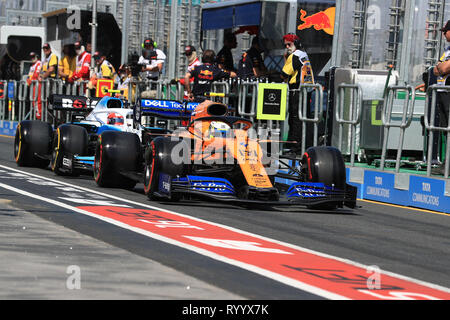 Melbourne, Australien. 16 Mär, 2019. 16 März 2019, Melbourne Grand Prix Circuit, Melbourne, Australien; Melbourne Formel 1 Grand Prix, der Qualifikation, McLaren, Lando Norris Credit: Aktion Plus Sport Bilder/Alamy leben Nachrichten Stockfoto