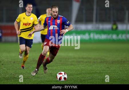 Duisburg, Deutschland. 15 Mär, 2019. firo: 15.03.2019 Fußball, 3. Bundesliga, Saison 2018/2019 KFC Uerdingen 05 - SC Fortuna Köln Maximilian Beister (Nr. 9, KFC Uerdingen 05) Single Action, | Nutzung der weltweiten Kredit: dpa/Alamy leben Nachrichten Stockfoto