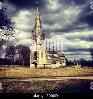 Str. Marys Kirche. Studley royal Deer Park, Fountains Abbey - North Yorkshire, UK. Stockfoto