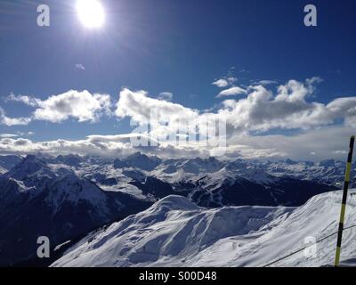 Skigebiet La Plange Frankreich Stockfoto