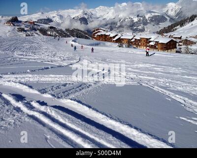 Skigebiet La Plange Frankreich Stockfoto