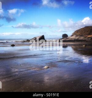 Broadhaven Strand im Westen von Wales. Stockfoto