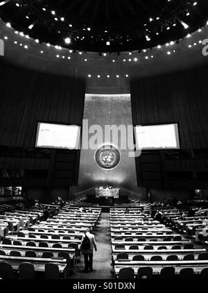 UN-Generalversammlung Kammer, New York - das Herz der internationalen Diplomatie Stockfoto