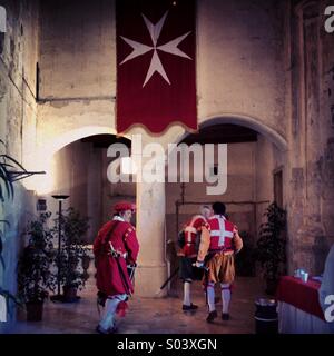 Inguardia lebende Geschichtsgruppe in Birgu, Cottonera, Valletta, Malta Stockfoto