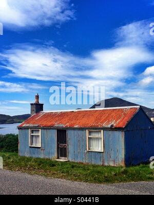 Blechhütte auf der Insel Harris Stockfoto