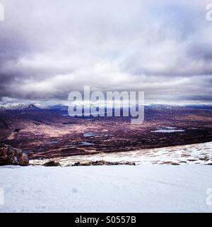 Blick von oben von Glencoe Mountain Resort in Schottland Stockfoto