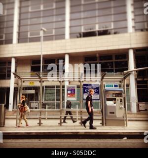 LUAS Tram Haltestelle Smithfield in Dublin Irland Stockfoto