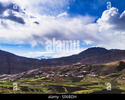 Langza Dorf von Spiti, Himachal Pradesh, Indien Stockfoto