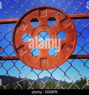 Flex-Platte, Rost, Autowerkstatt, Oregon Stockfoto