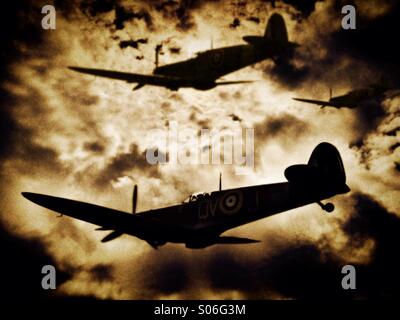 Spitfire in Bildung (Composite) Stockfoto