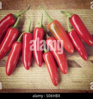 Serrano Chili peppers Stockfoto
