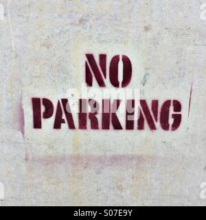 Kein Parkplatz-Schild Stockfoto