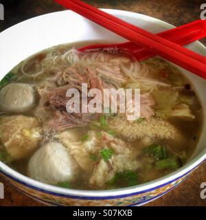 Malaysische Rindfleisch Nudelsuppe Stockfoto