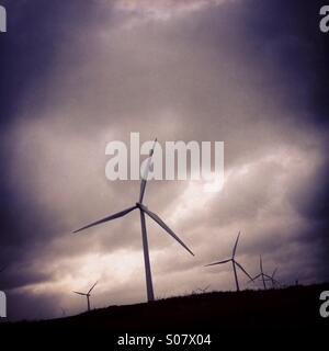 Windkraftanlagen im Windpark Stockfoto