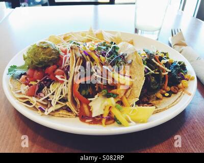 Vegetarischer Taco-Platte Stockfoto