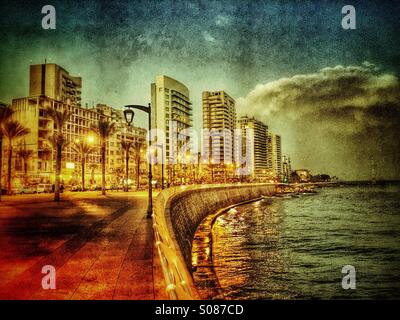 Promenade an der Mittelmeer-Beirut-Libanon Stockfoto