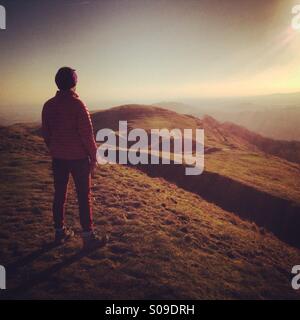 Lady aus Herefordshire Beacon, Malvern Hills, Herefordshire, England, UK Stockfoto