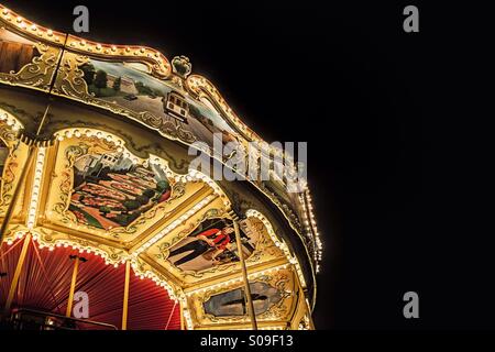 Pier 39-Karussell in der Nacht Stockfoto