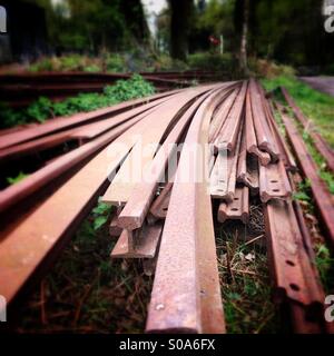 Alten rostigen Eisen-Bahn-Linien Stockfoto