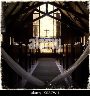 Historische Kapelle innen am Mount Hermon Conference Center. Santa Cruz County, California, USA Stockfoto