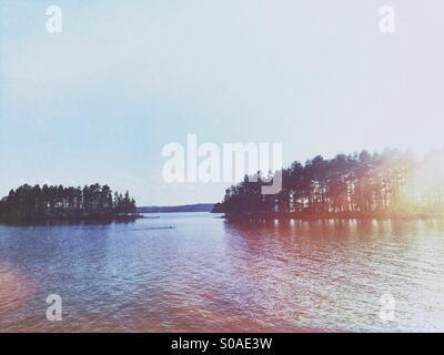 See Siljan, Dalarna, Schweden bei Sonnenuntergang im Sommer Stockfoto