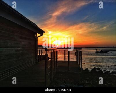 Sonnenuntergang an der Rettungsstation Stockfoto