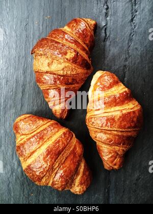 Drei Croissants von Balthazar Bäckerei in Englewood, NJ, USA Stockfoto