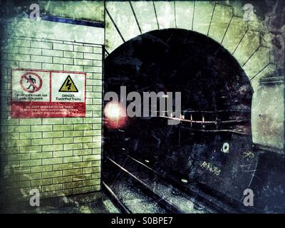 Unterirdischen Tunnel, Bahnhof Marylebone, City of Westminster, Central London, England, Vereinigtes Königreich, Europa Stockfoto