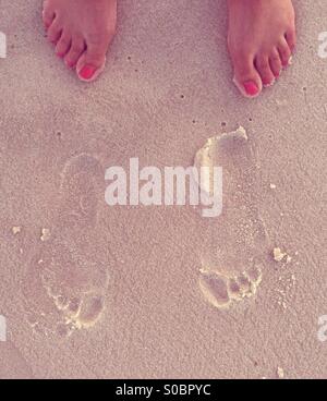 Sandy-Füße Stockfoto