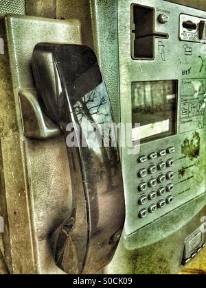 Alten Stil Münztelefon Stockfoto